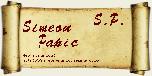 Simeon Papić vizit kartica